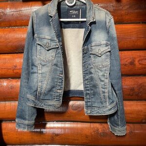 Women’s Silver Brand Light Wash Denim Jacket